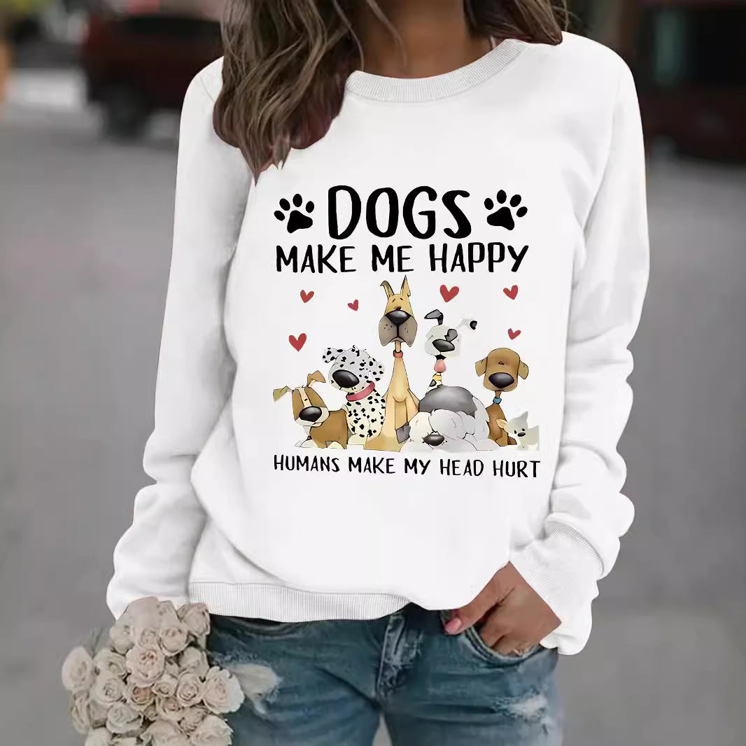 Dogs Make Me Happy Sweatshirt NZ - Pet Lover Hoodie