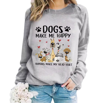 Dogs Make Me Happy Sweatshirt NZ - Pet Lover Hoodie