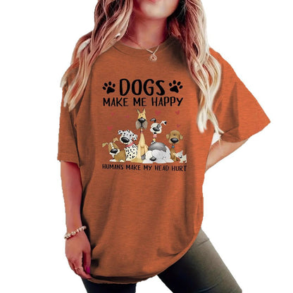 Dogs Make Me Happy Tee NZ - Pet Lover T-Shirt