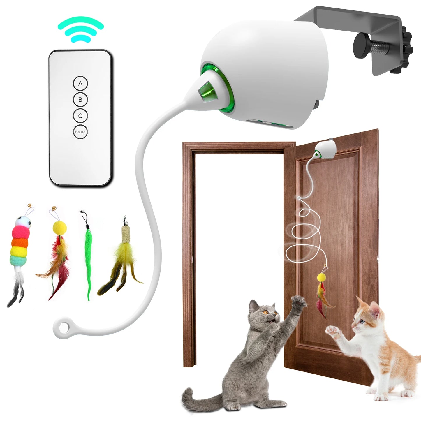 Interactive Cat Track Tower NZ - Multi-Level Spinning Ball & Feather Toy