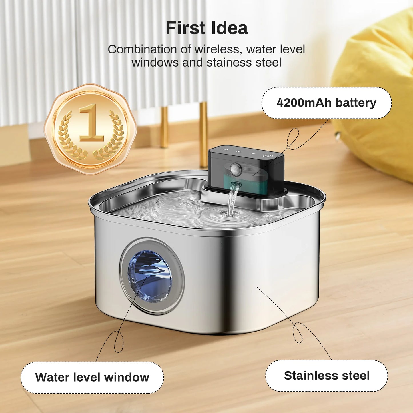 Cordless Pet Water Fountain NZ - Wireless Rechargeable Drinker