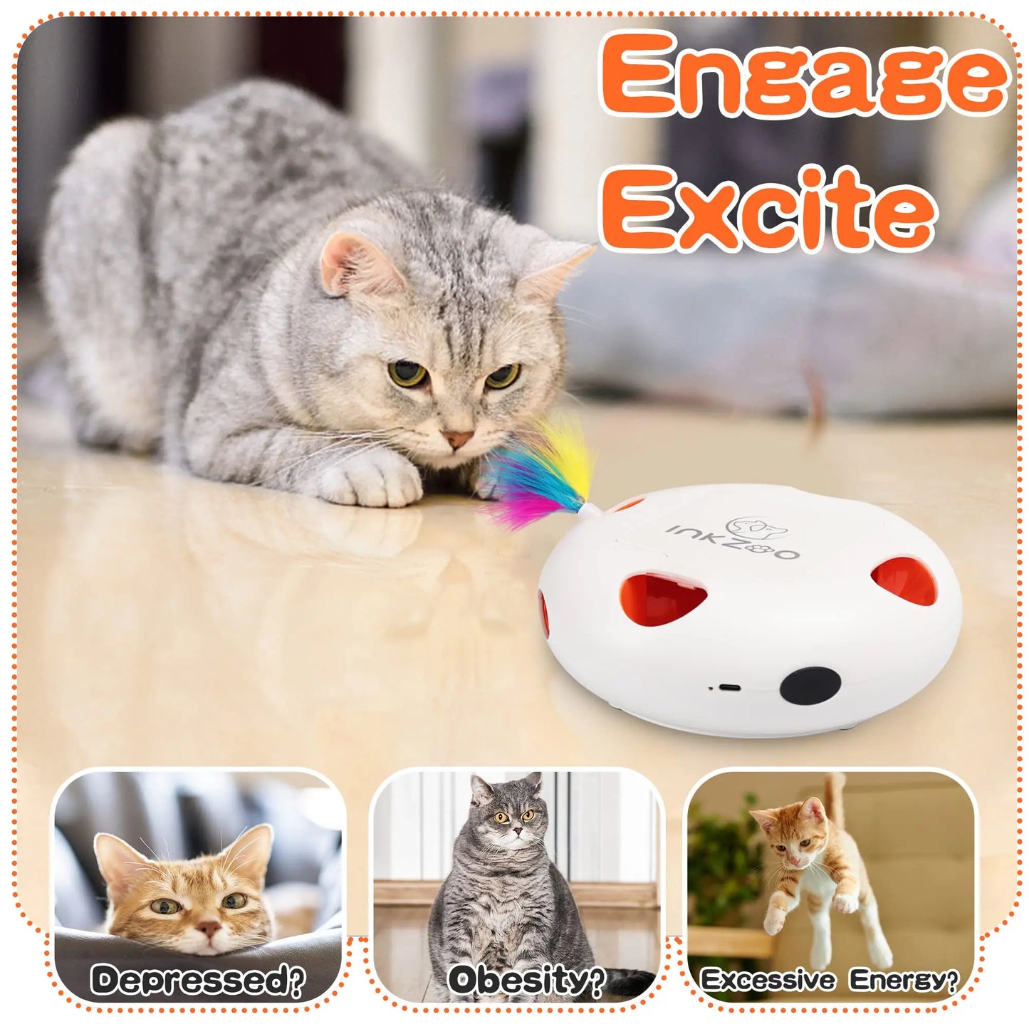 Interactive Cat Track Tower NZ - Multi-Level Spinning Ball & Feather Toy