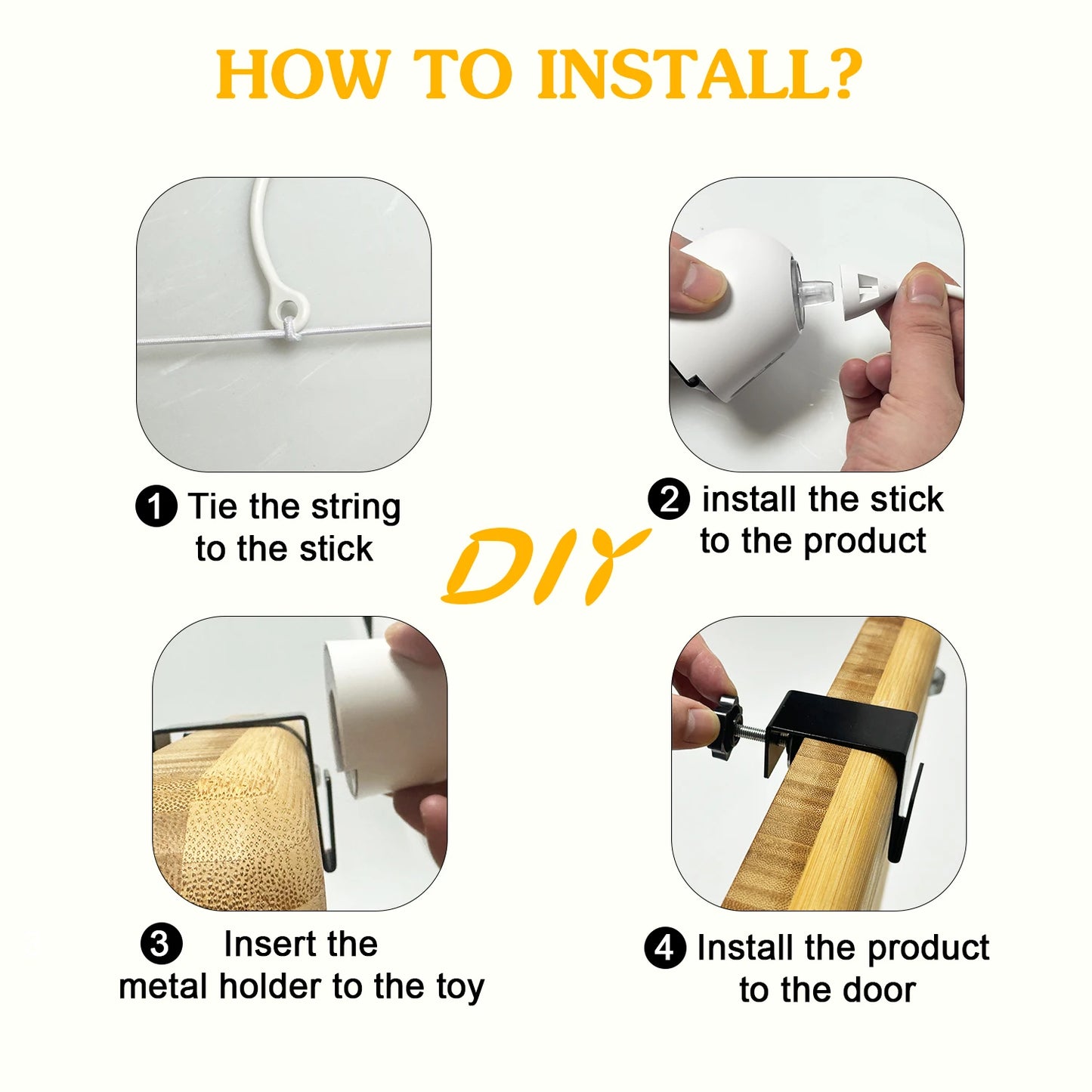 Cat Wand Toy NZ - Interactive Feather Teaser Door Hanger