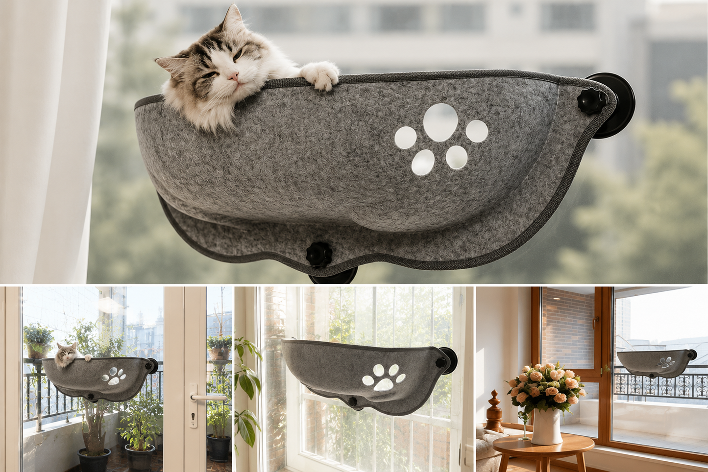 cat window hammock suction 2