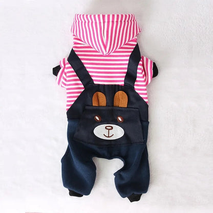 fashion striped pet dog clothes for dogs coat hoodie sweatshirt winter ropa perro dog clothing cartoon pets clothing 2