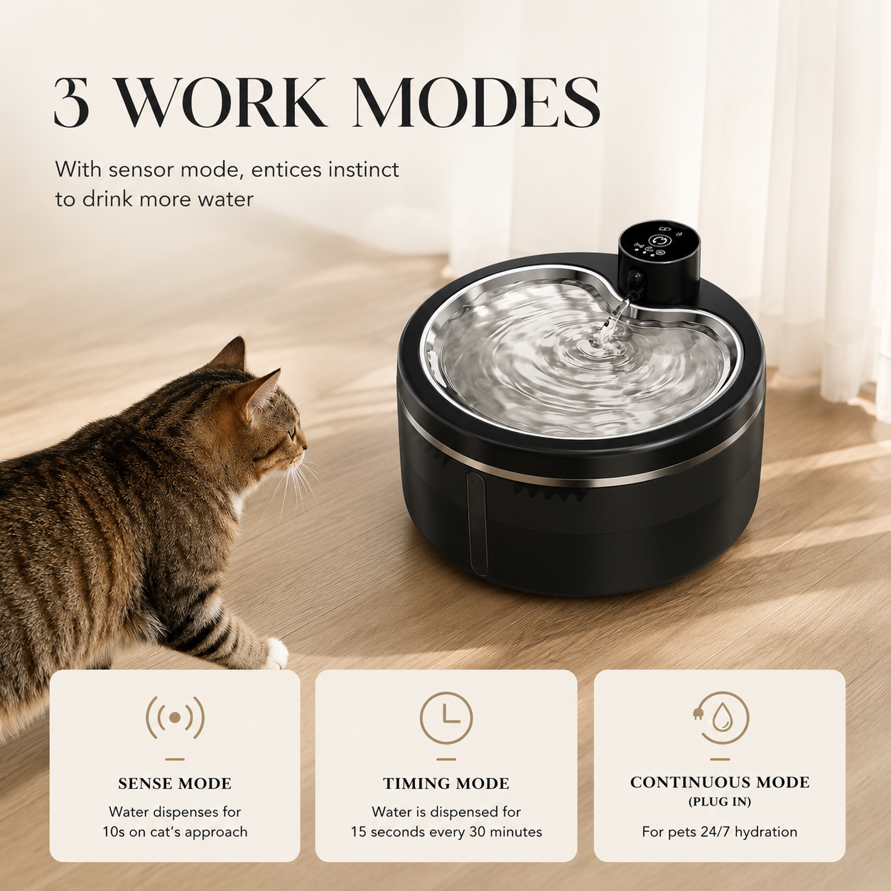 Wireless cat water fountain — automatic pet water dispenser NZ