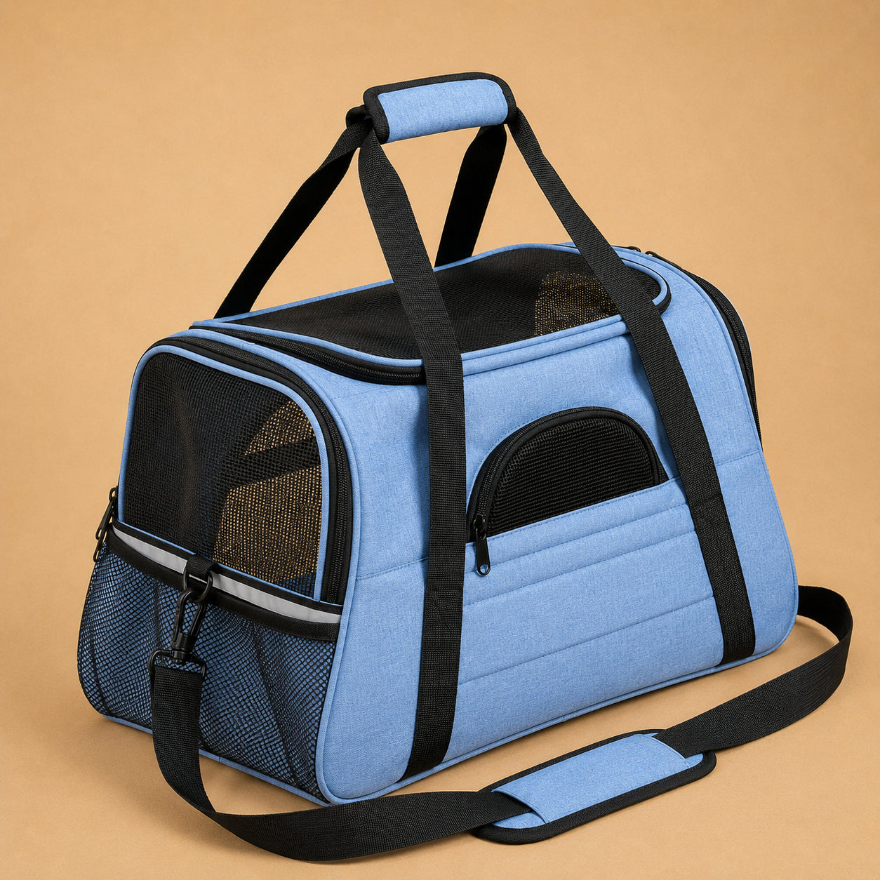 foldable expandable pet carrier bag mesh breathable cat dog travel bag convertible crossbody handbag for small pets 2