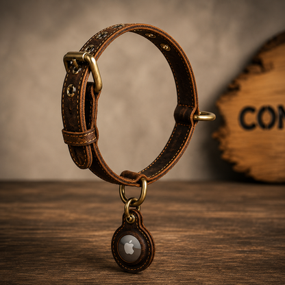 leather dog collar airtag 1