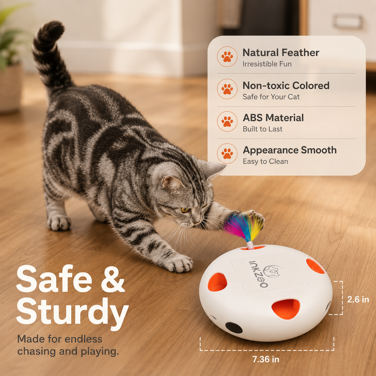 Motion sensor pop-up feather cat toy — automatic interactive toy NZ
