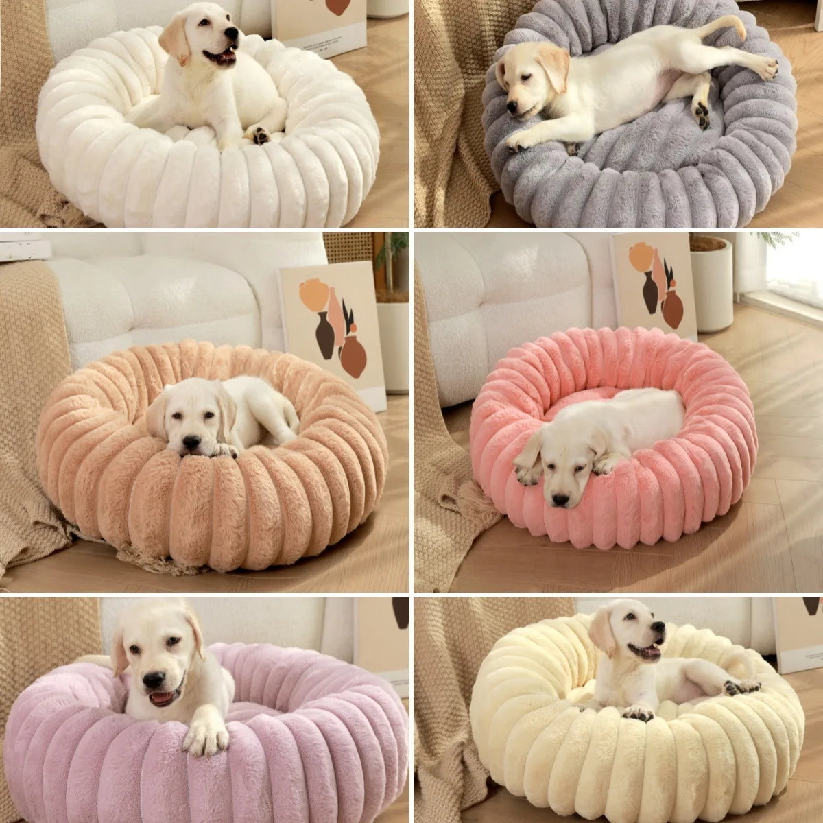 round plush pet bed 1