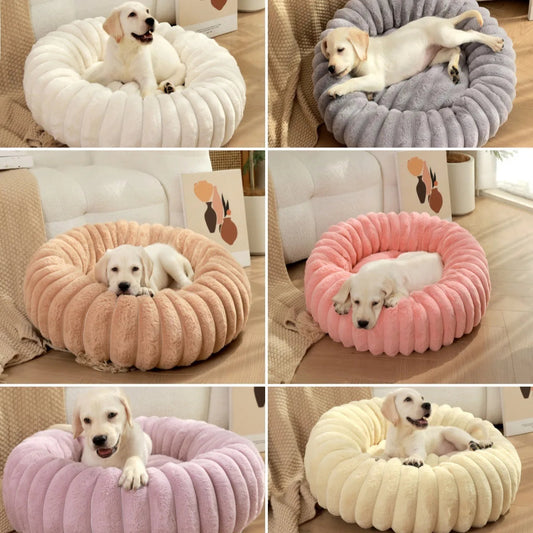 round plush pet bed 1